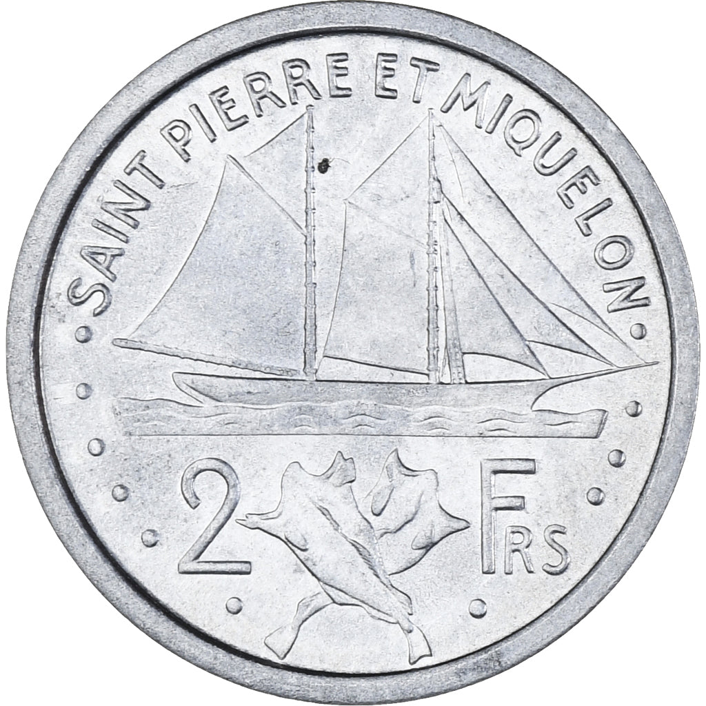 Coin, SAINT PIERRE & MIQUELON, 2 Francs, 1948, Paris, AU(55-58), Aluminum, KM:2