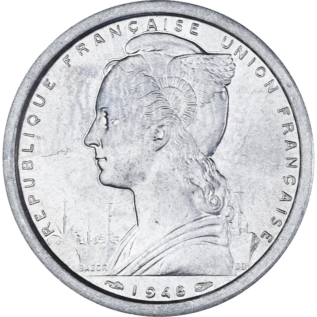 Monnaie, Saint-Pierre-et-Miquelon, 2 Francs, 1948, Paris, SUP, Aluminium, KM:2