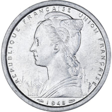Coin, SAINT PIERRE & MIQUELON, 2 Francs, 1948, Paris, AU(55-58), Aluminum, KM:2