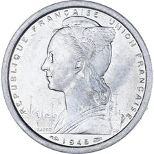 Coin, SAINT PIERRE & MIQUELON, 2 Francs, 1948, Paris, AU(55-58), Aluminum, KM:2