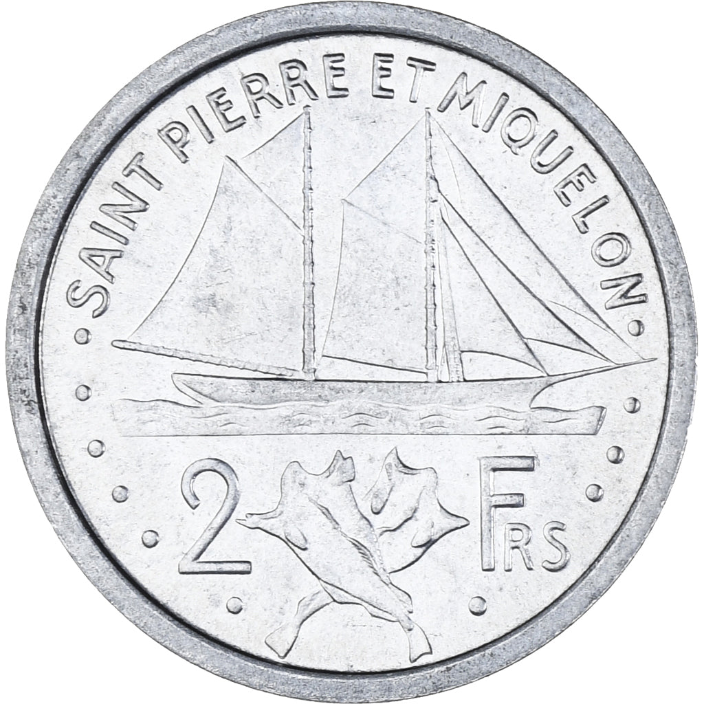 Coin, SAINT PIERRE & MIQUELON, 2 Francs, 1948, Paris, AU(55-58), Aluminum, KM:2