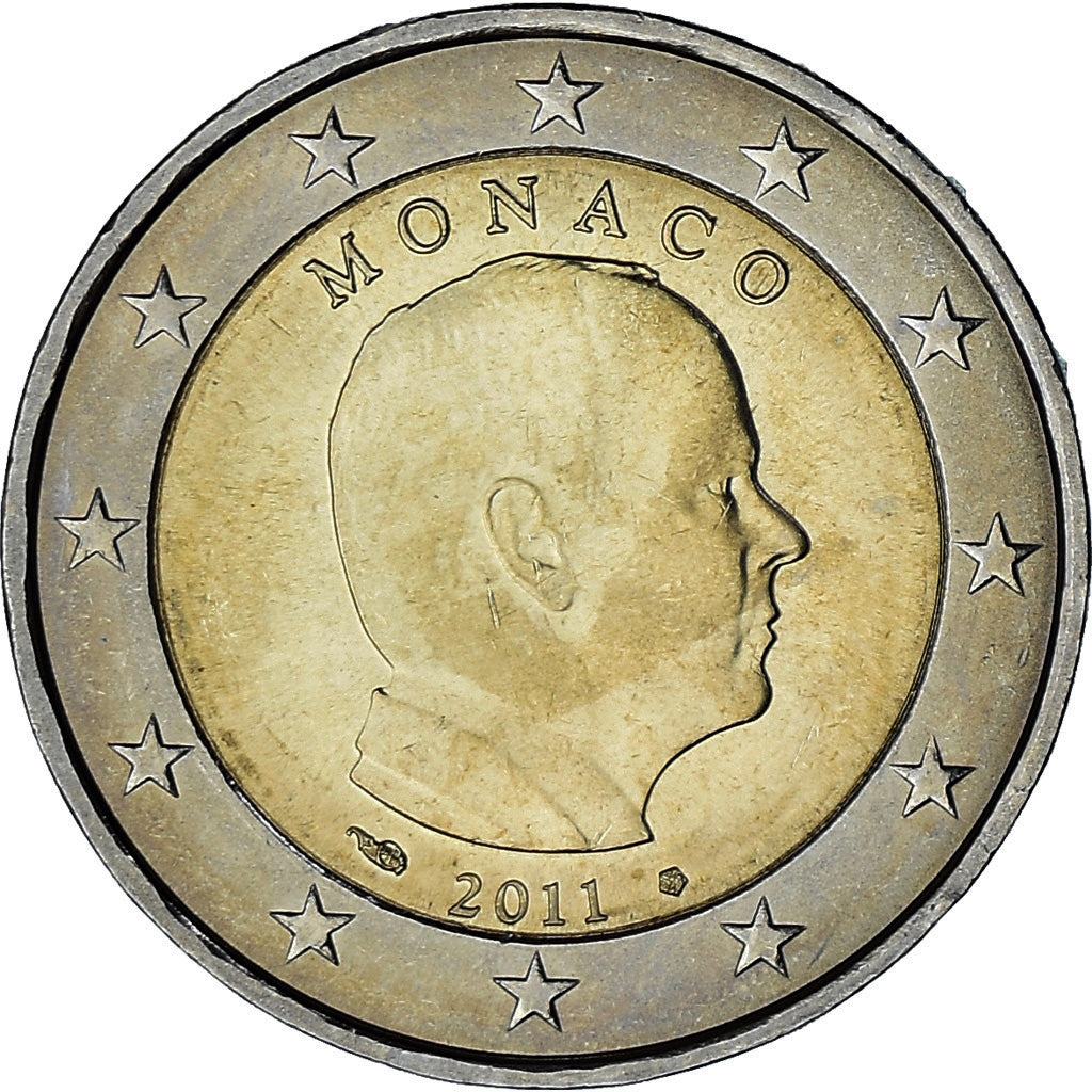 Monaco, Albert II, 2 Euro, 2011, Paris, AU(55-58), Bi-Metallic, KM:195