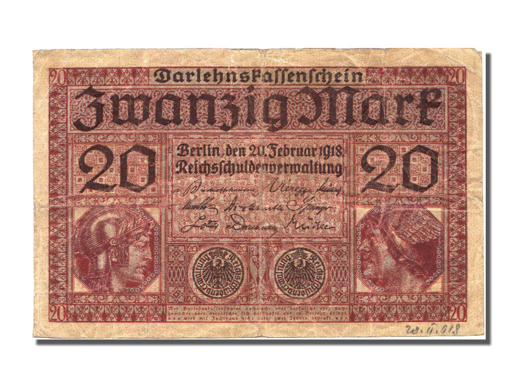 Banknote, Germany, 20 Mark, 1918, 1918-02-20, EF(40-45)