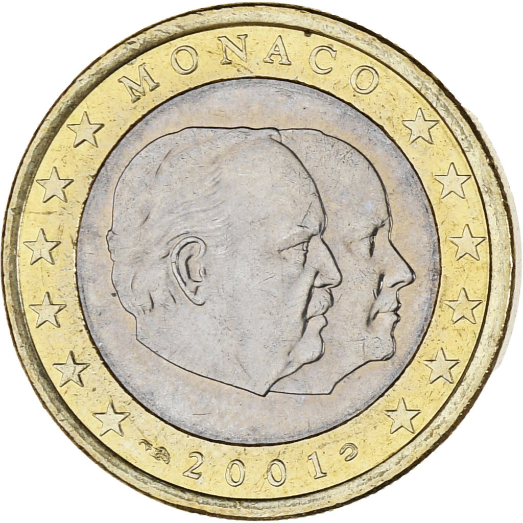 Monaco, Rainier III, Euro, 2001, Paris, UNC-, Bi-Metallic, KM:173