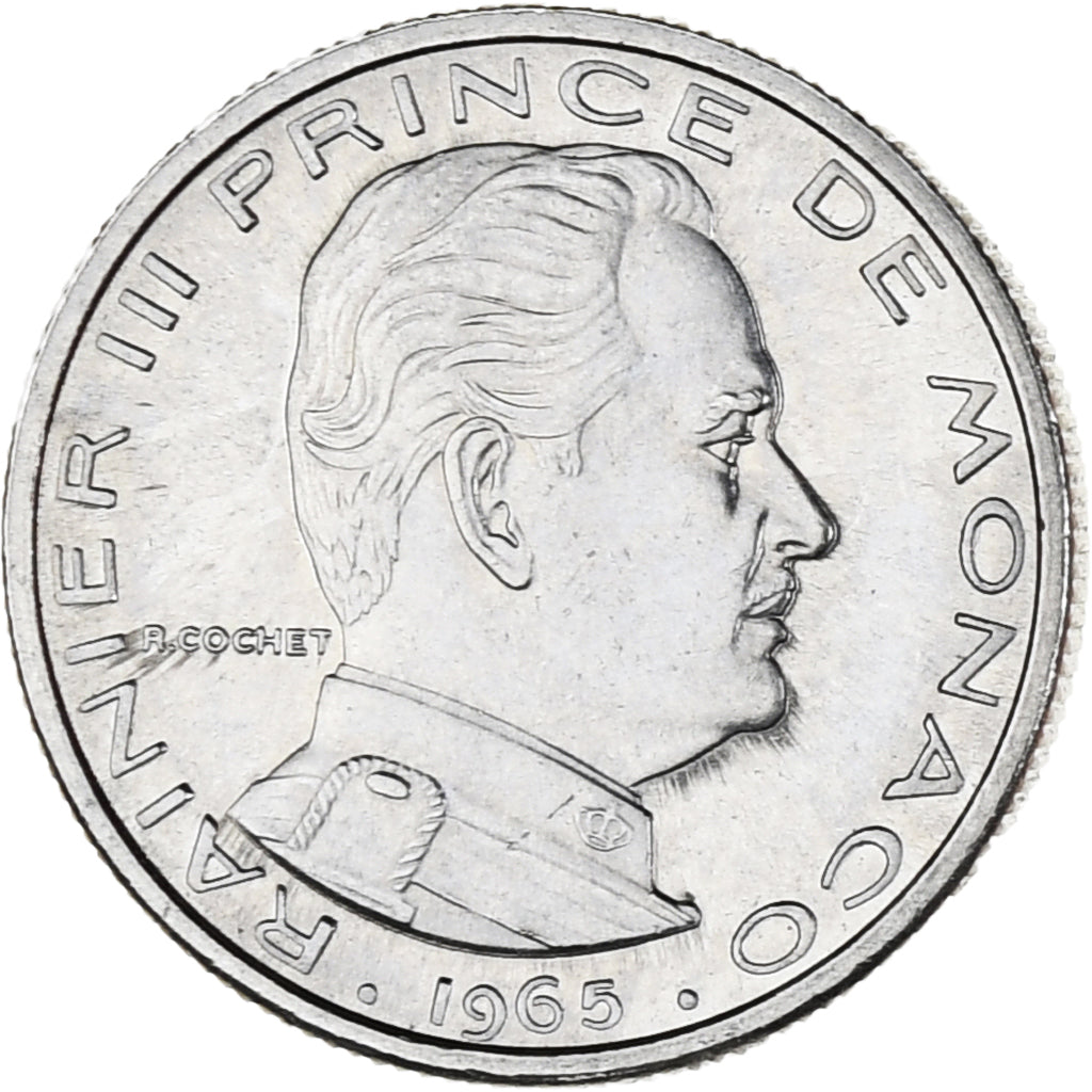 Moneta, Monaco, Rainier III, 1/2 Franc, 1965, SPL, Nichel, KM:145