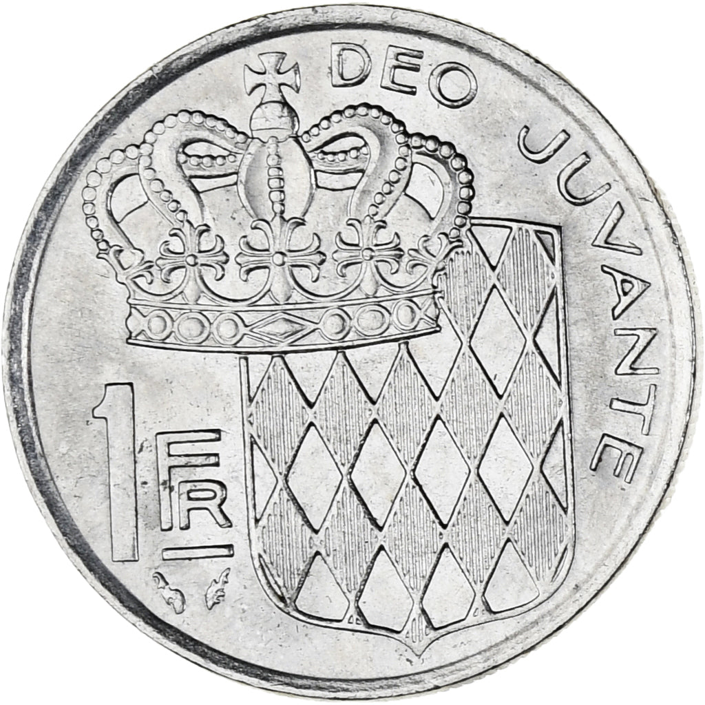Moeda, Mónaco, Rainier III, Franc, 1975, AU(55-58), Níquel, KM:140, Gadoury:MC