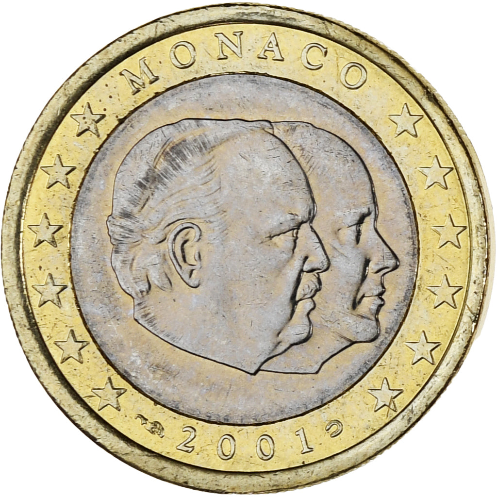 Monaco, Rainier III, Euro, 2001, Paris, MS(63), Bi-Metallic, Gadoury:MC178