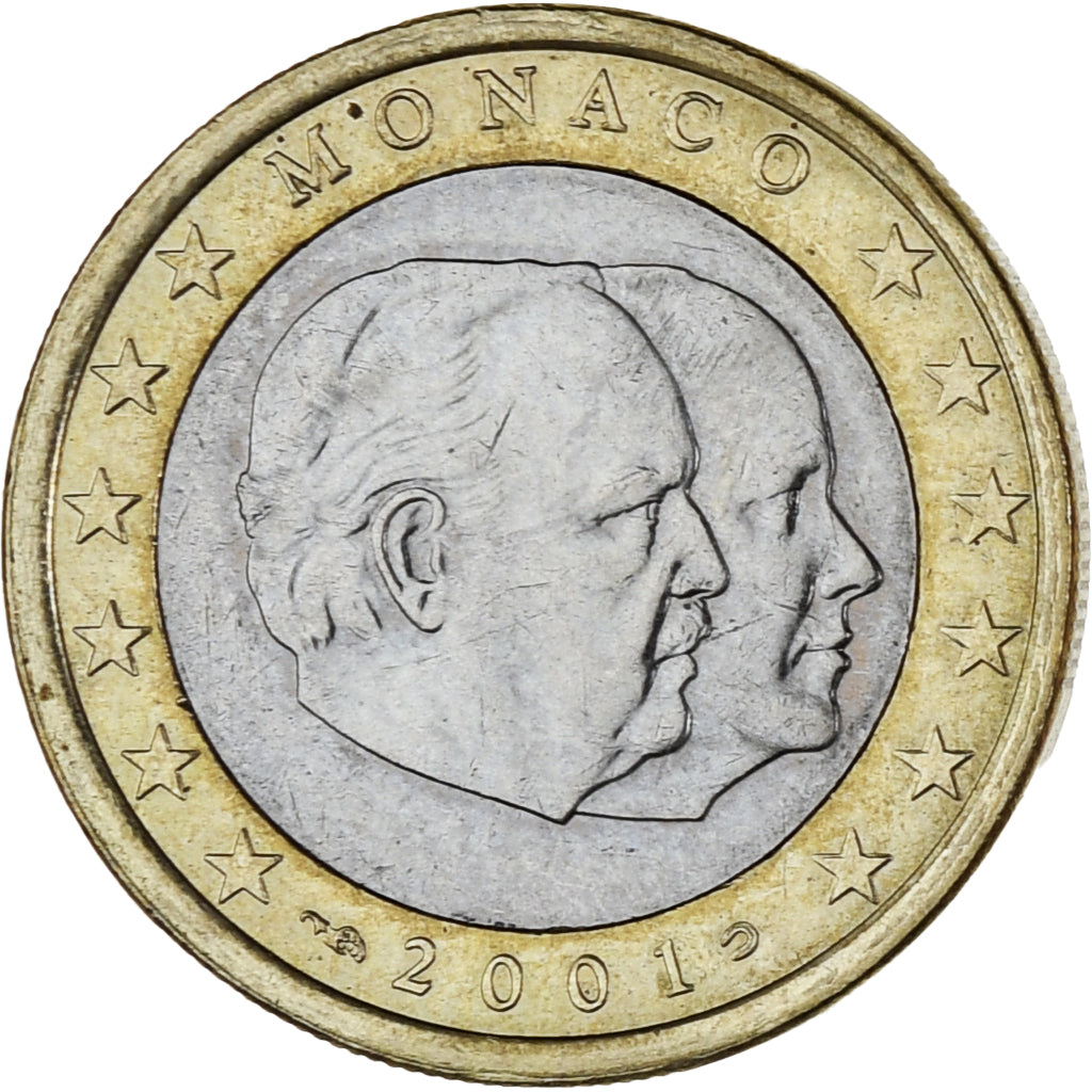 Mónaco, Rainier III, Euro, 2001, Paris, MS(63), Bimetálico, Gadoury:MC178