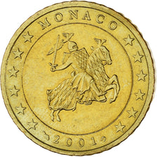 Monaco, Rainier III, 50 Euro Cent, 2001, Paris, MS(63), Brass, Gadoury:MC177