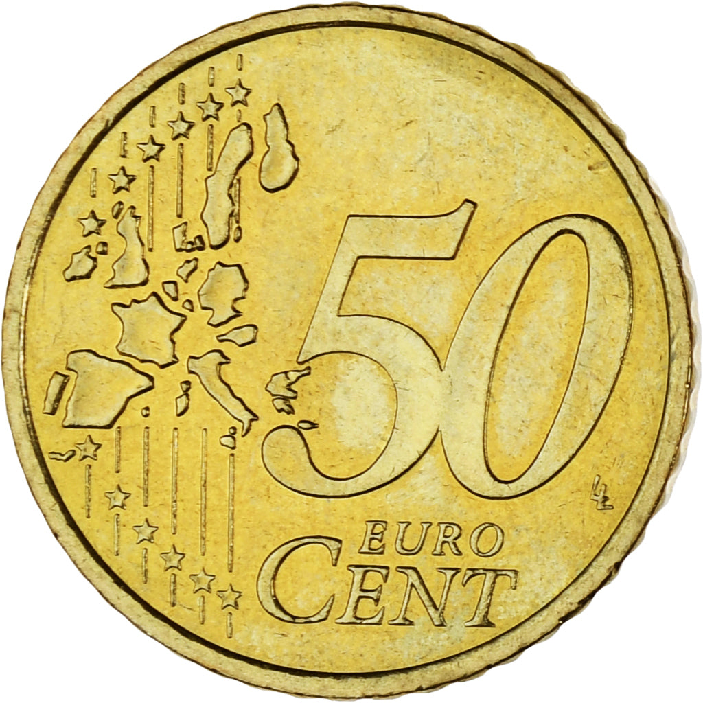 Monaco, Rainier III, 50 Euro Cent, 2001, Paris, MS(63), Brass, Gadoury:MC177
