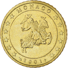 Mónaco, Rainier III, 50 Euro Cent, 2001, Paris, MS(63), Latão, Gadoury:MC177