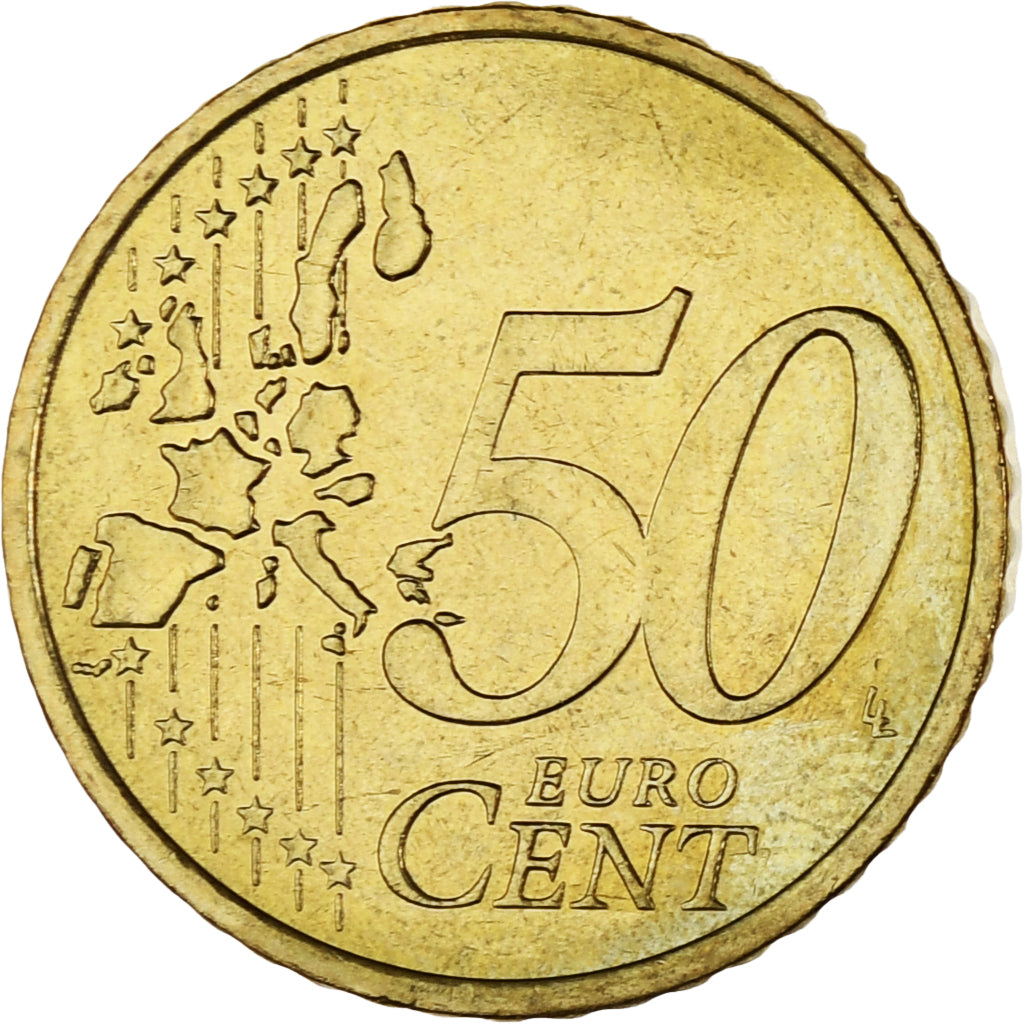 Mónaco, Rainier III, 50 Euro Cent, 2001, Paris, MS(63), Latão, Gadoury:MC177