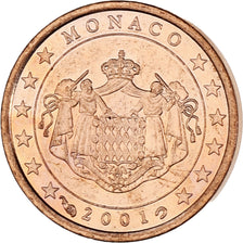 Monaco, Rainier III, Euro Cent, 2001, Paris, MS(63), Copper Plated Steel