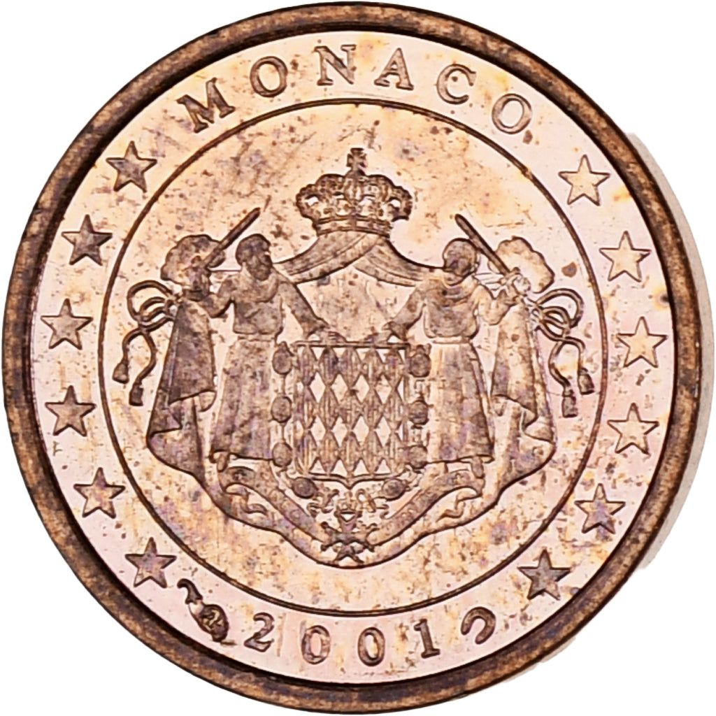 Monaco, Rainier III, Euro Cent, 2001, Paris, SPL, Acciaio placcato rame