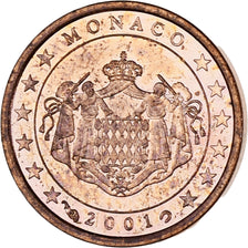 Monaco, Rainier III, Euro Cent, 2001, Paris, SPL, Acciaio placcato rame