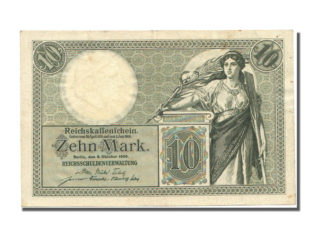 Banknote, Germany, 10 Mark, 1906, 1906-10-06, AU(55-58)