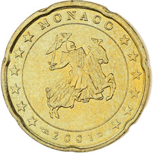Monaco, Rainier III, 20 Euro Cent, 2001, Paris, SPL-, Ottone, Gadoury:MC176
