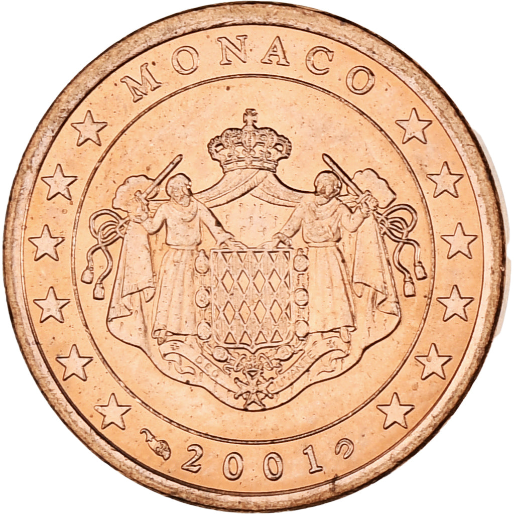 Monaco, Rainier III, 5 Euro Cent, 2001, Paris, MS(63), Copper Plated Steel