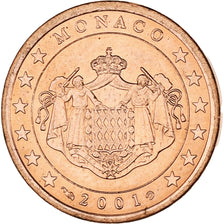 Monaco, Rainier III, 5 Euro Cent, 2001, Paris, MS(63), Copper Plated Steel