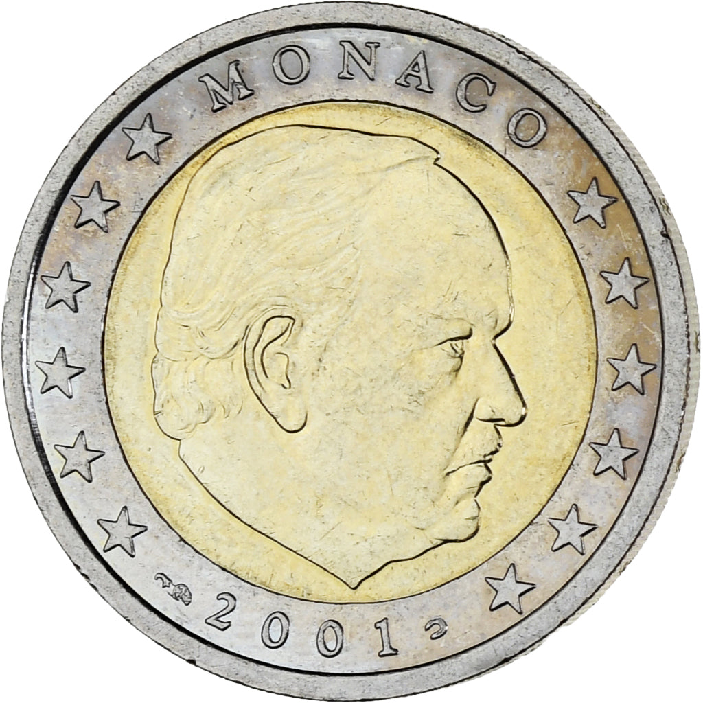 Monaco, Rainier III, 2 Euro, 2001, Paris, UNC-, Bi-Metallic