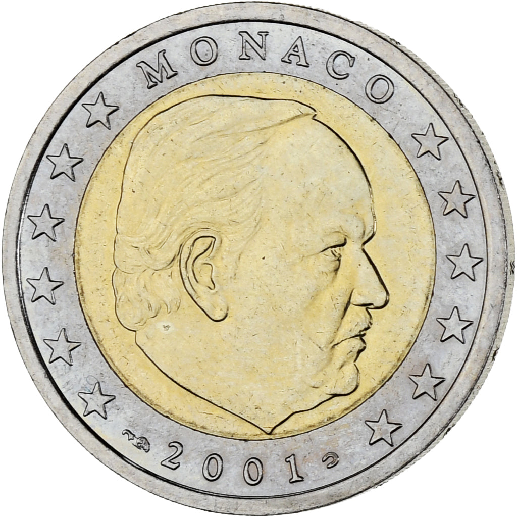 Monaco, Rainier III, Euro, 2001, Paris, UNZ, Bi-Metallic, Gadoury:MC179, KM:173