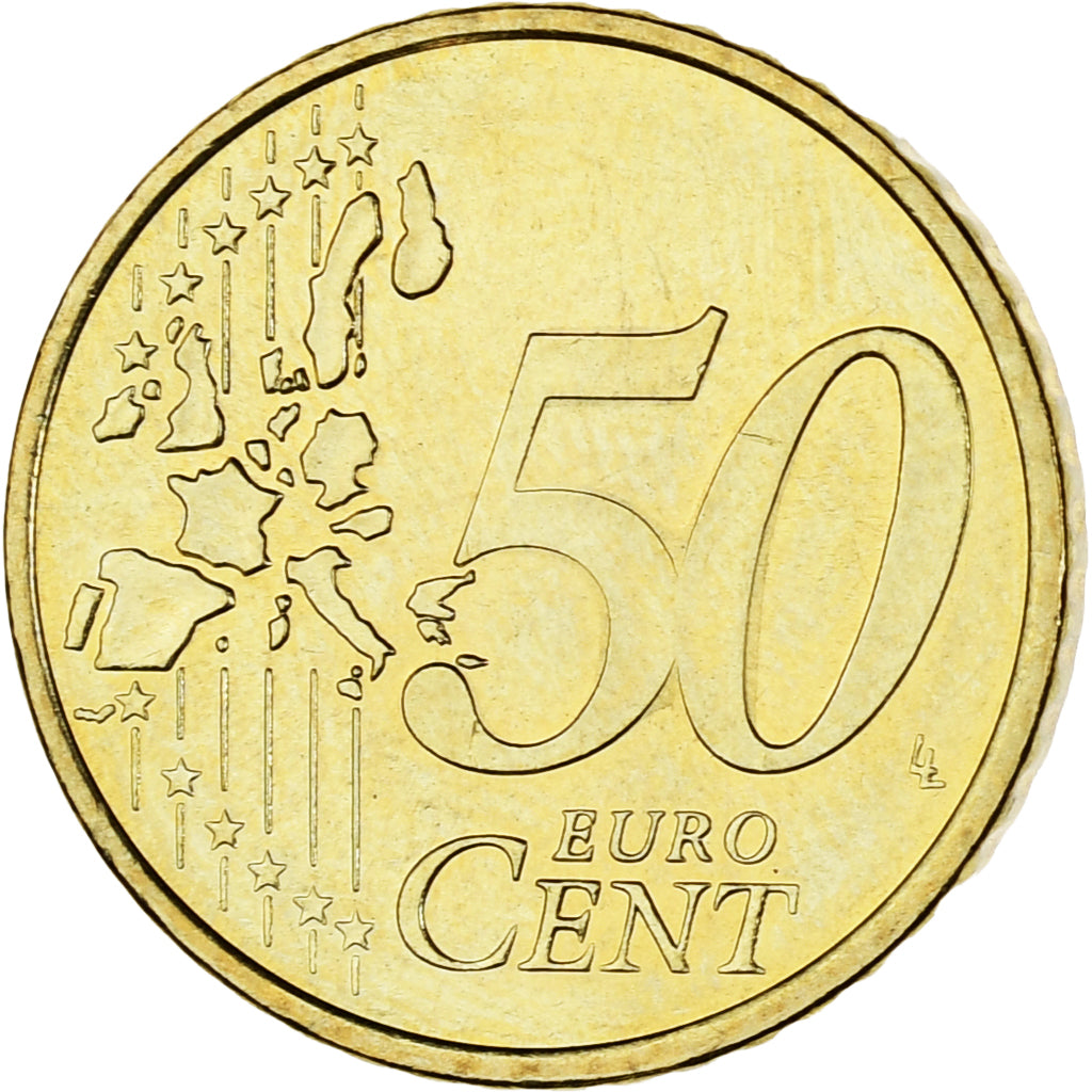Monaco, Rainier III, 50 Euro Cent, 2002, Paris, MS(63), Brass, Gadoury:MC177