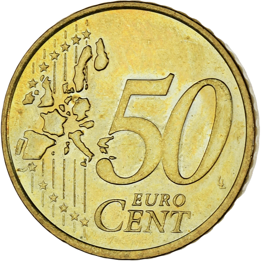 Monaco, Rainier III, 50 Euro Cent, 2002, Paris, MS(63), Brass, Gadoury:MC177