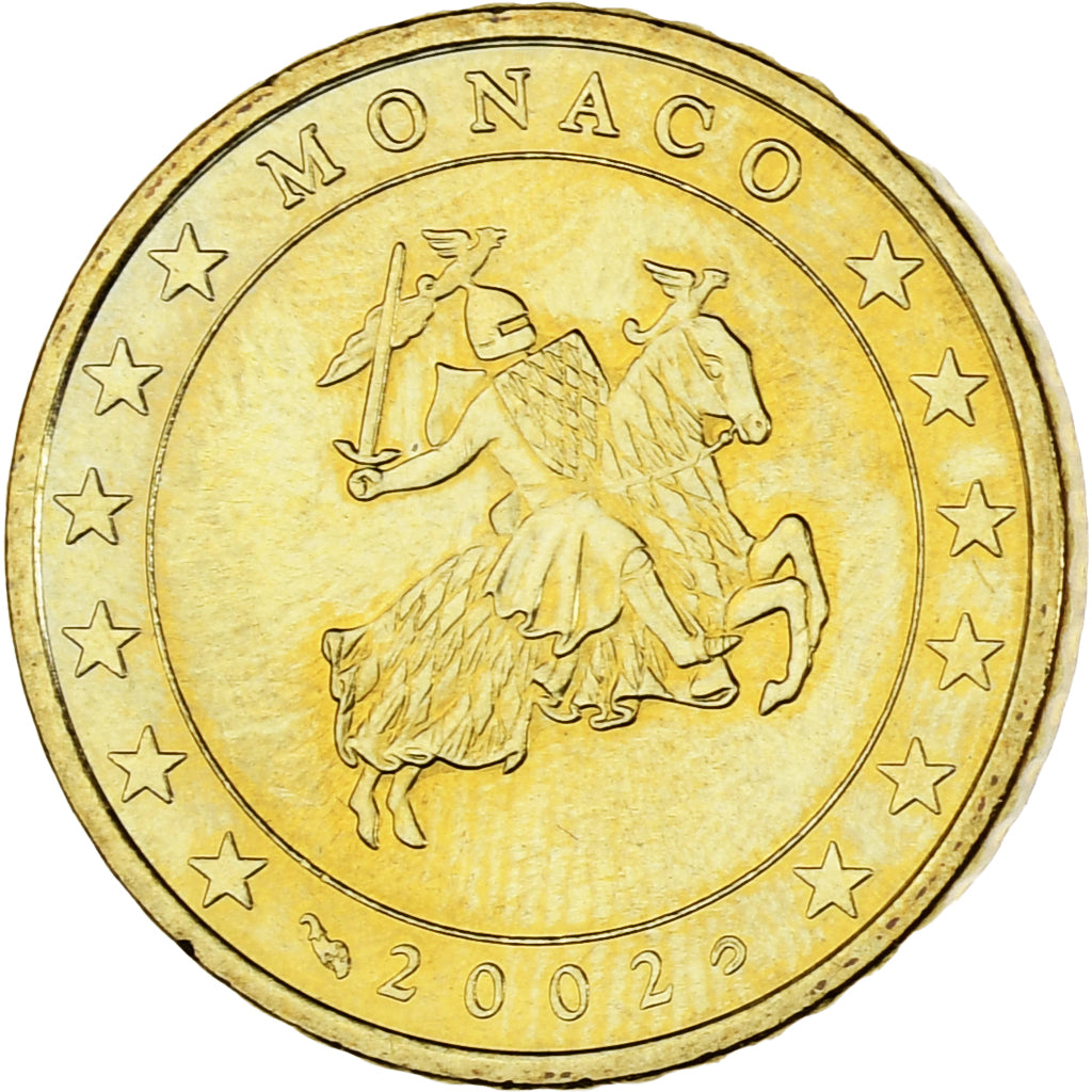 Monaco, Rainier III, 50 Euro Cent, 2002, Paris, MS(63), Brass, Gadoury:MC177