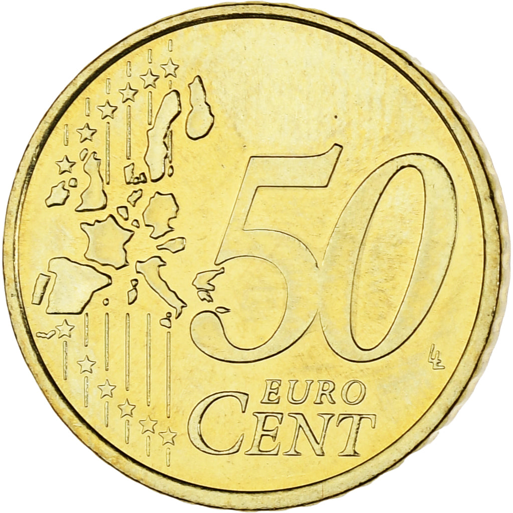 Monaco, Rainier III, 50 Euro Cent, 2002, Paris, MS(63), Brass, Gadoury:MC177