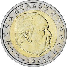Monaco, Rainier III, 2 Euro, 2001, Paris, AU(55-58), Bimetaliczny