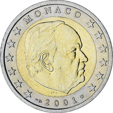 Monaco, Rainier III, 2 Euro, 2001, Paris, AU(55-58), Bi-Metallic, Gadoury:MC179