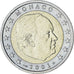 Monaco, Rainier III, 2 Euro, 2001, Paris, MS(63), Bi-Metallic, Gadoury:MC179