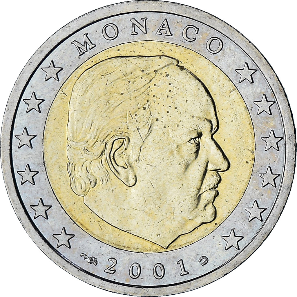 Monaco, Rainier III, 2 Euro, 2001, Paris, MS(63), Bi-Metallic, Gadoury:MC179