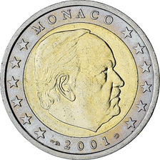 Monaco, Rainier III, 2 Euro, 2001, Paris, AU(55-58), Bi-Metallic, Gadoury:MC179