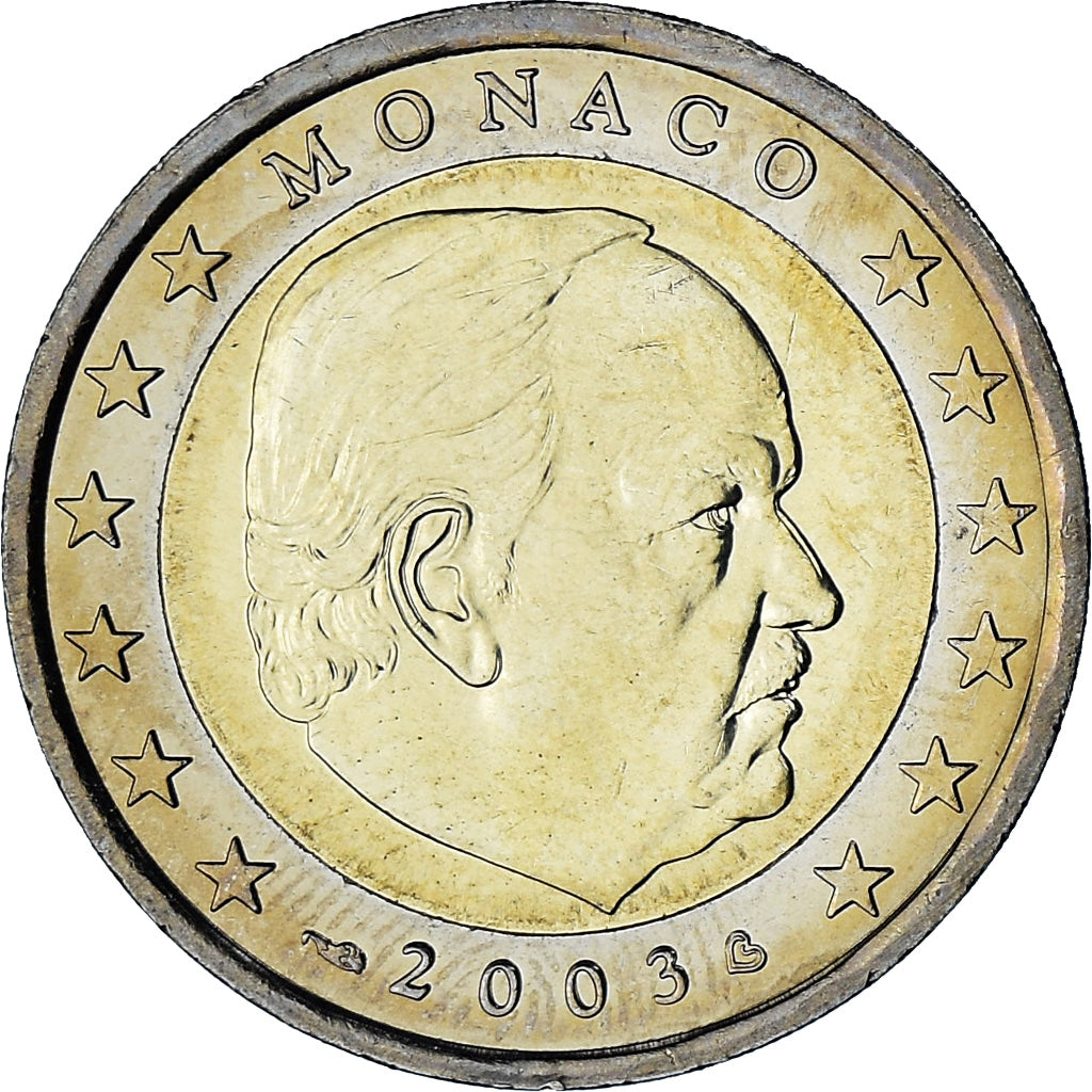 Monaco, Rainier III, 2 Euro, 2003, Paris, MS(63), Bimetaliczny, Gadoury:MC179