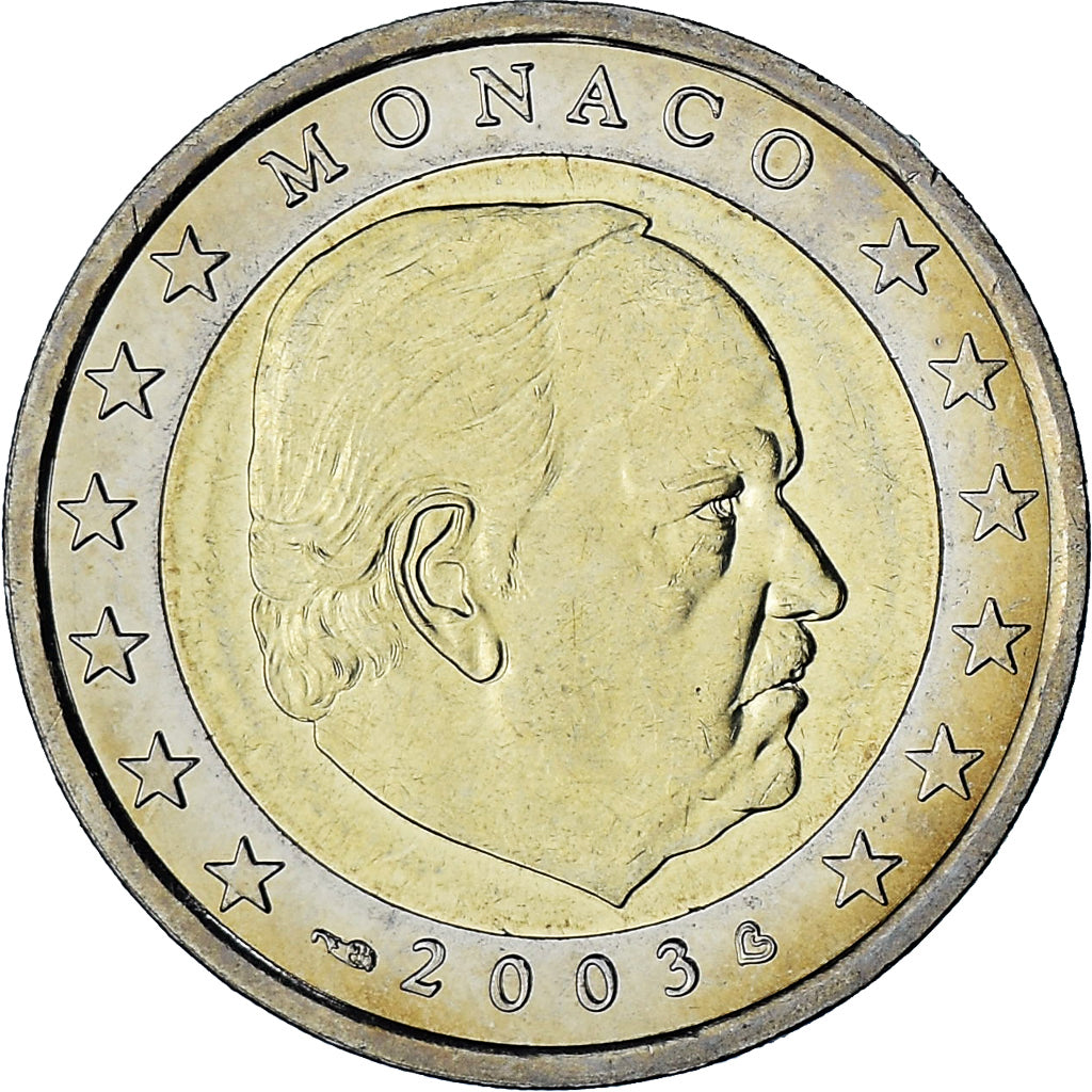 Monaco, Rainier III, 2 Euro, 2003, Paris, AU(55-58), Bi-Metallic, Gadoury:MC179