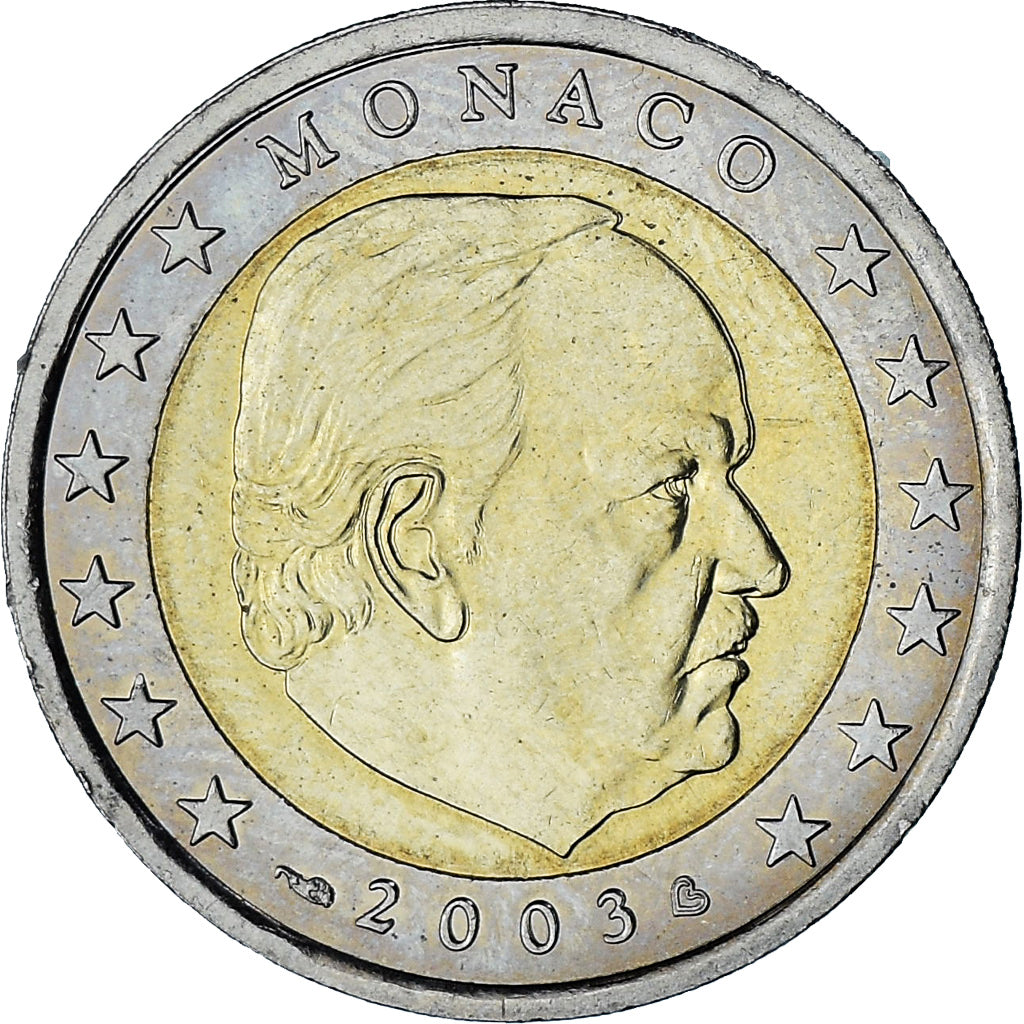 Monaco, Rainier III, 2 Euro, 2003, Paris, AU(55-58), Bi-Metallic, Gadoury:MC179