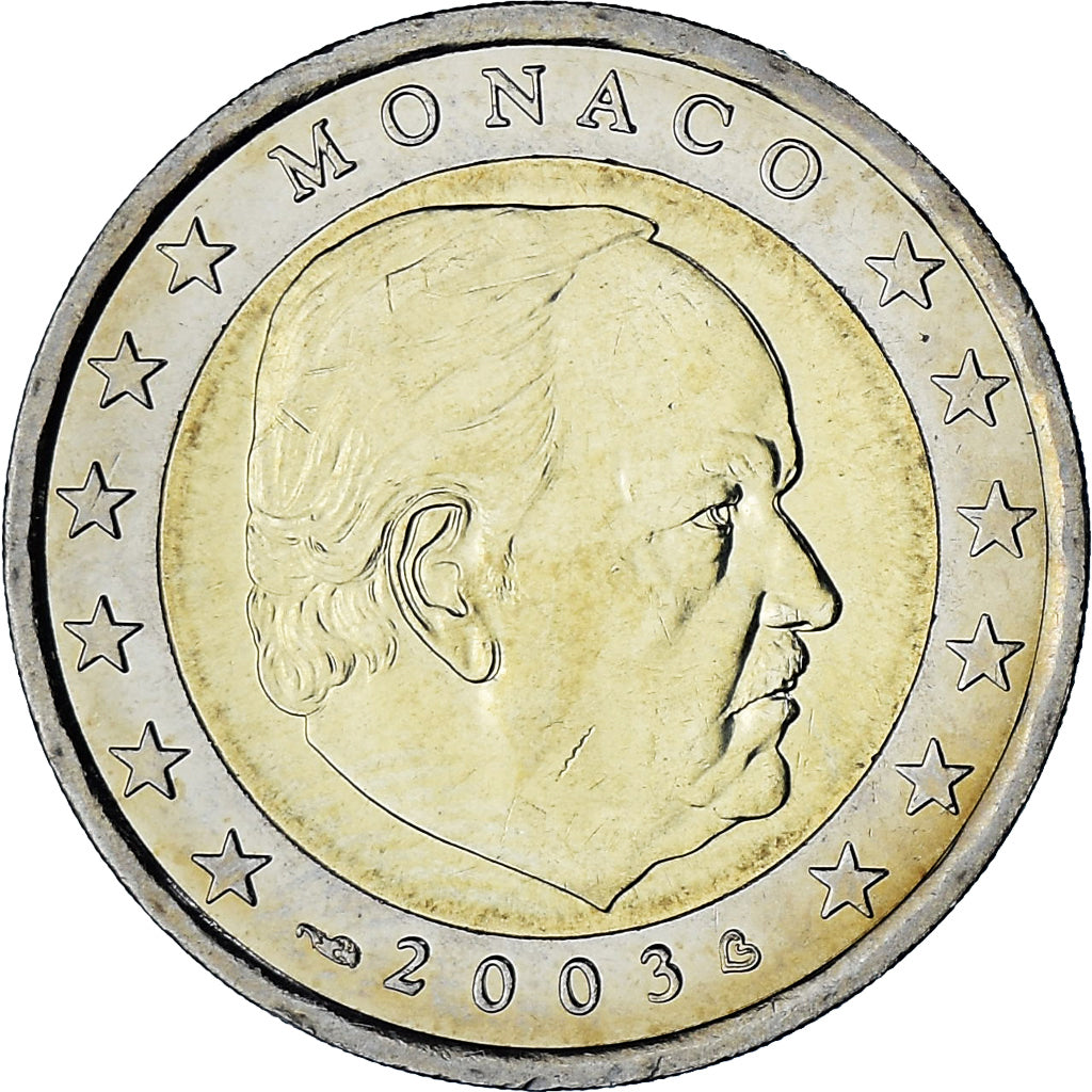 Monaco, Rainier III, 2 Euro, 2003, Paris, AU(55-58), Bi-Metallic, Gadoury:MC179
