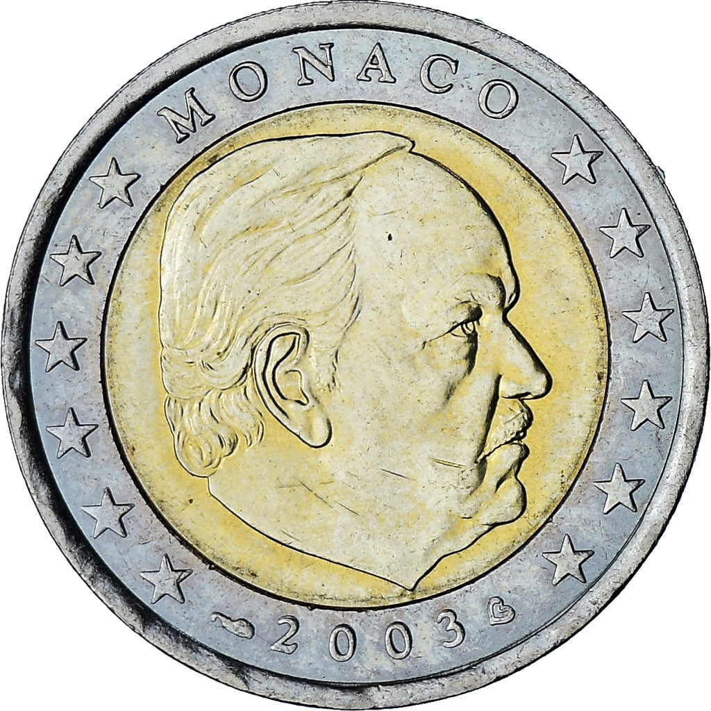 Monaco, Rainier III, 2 Euro, 2003, Paris, AU(55-58), Bi-Metallic, Gadoury:MC179