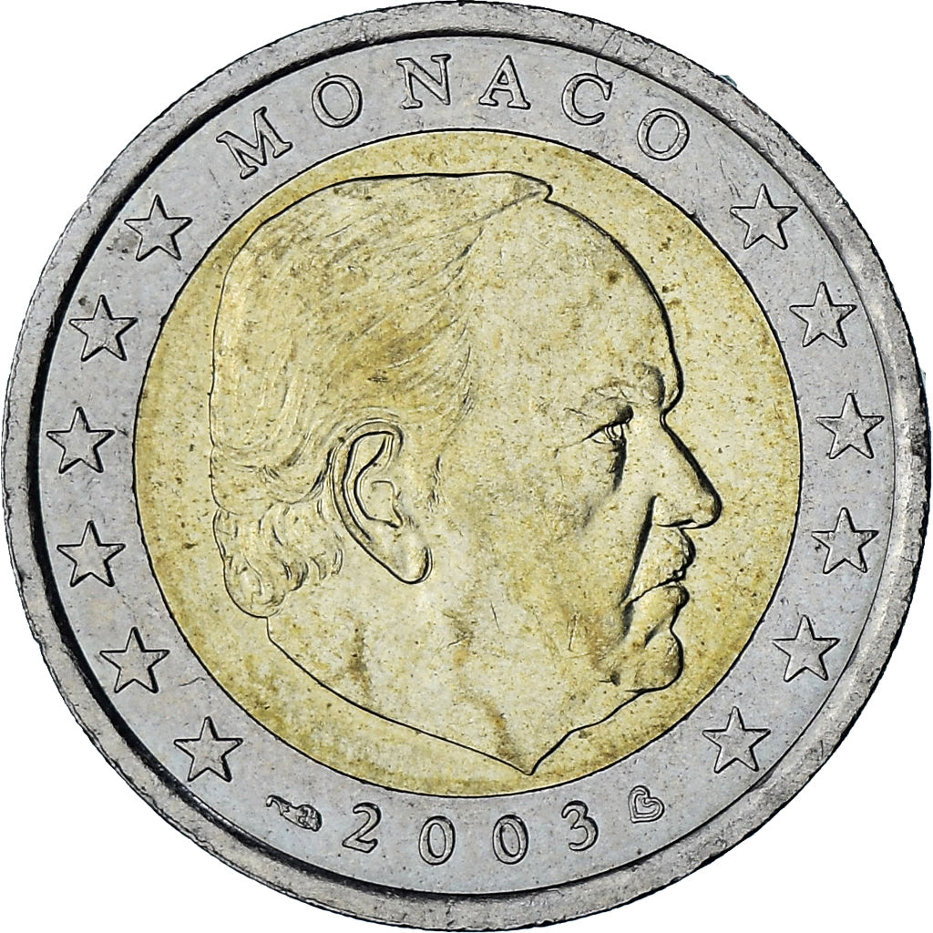Monaco, Rainier III, 2 Euro, 2003, Paris, AU(55-58), Bi-Metallic, Gadoury:MC179