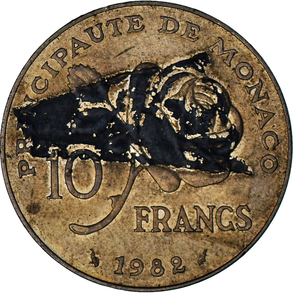 Monaco, Rainier III, 10 Francs, 1982, BB, Rame-nichel-alluminio, KM:160