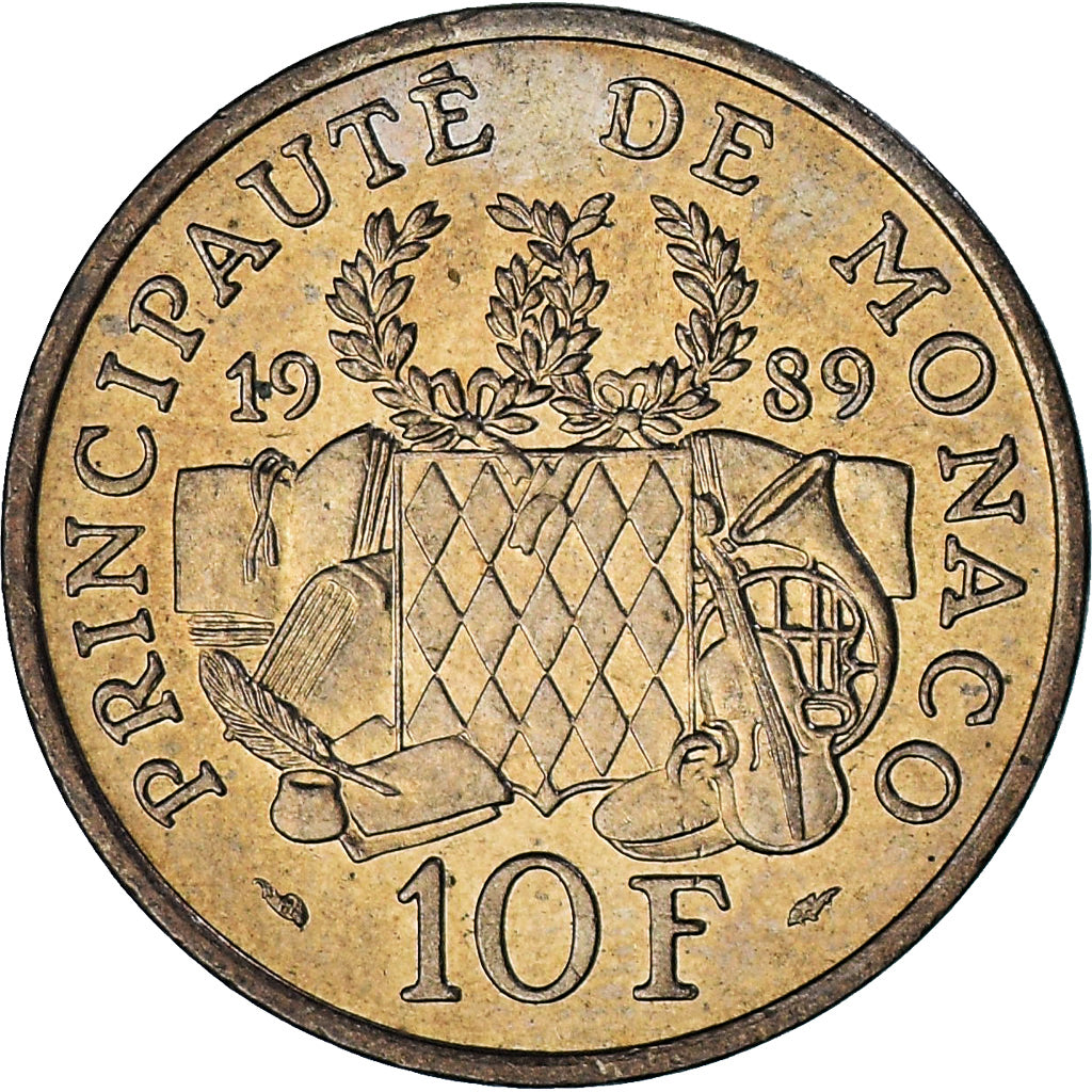 Monaco, Rainier III, 10 Francs, 1989, SUP, Nickel-Aluminum-Bronze, Gadoury:MC