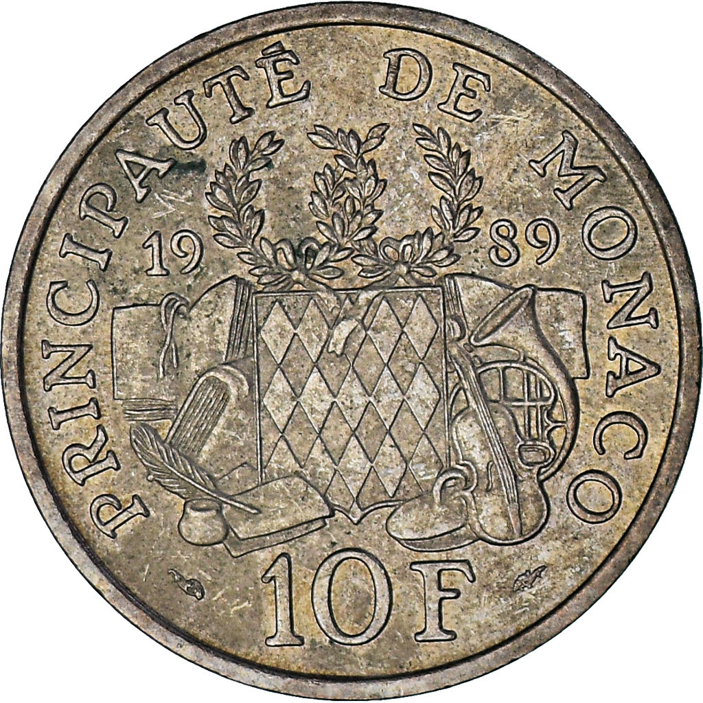 Mónaco, Rainier III, 10 Francs, 1989, EBC, Níquel - aluminio - bronce, KM:162