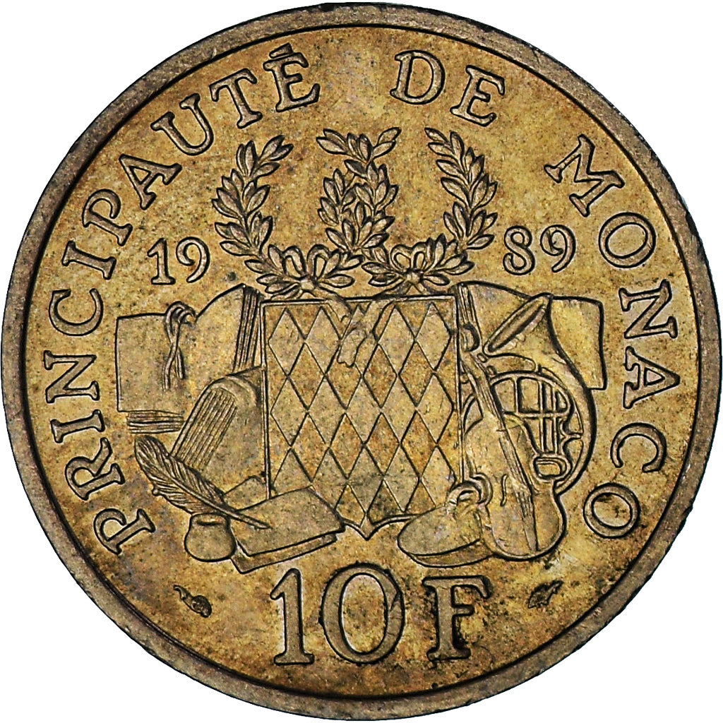 Mónaco, Rainier III, 10 Francs, 1989, EBC, Níquel - aluminio - bronce, KM:162