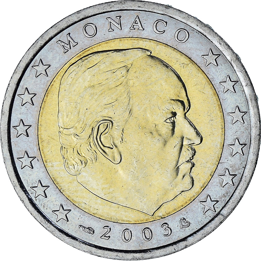 Monaco, Rainier III, 2 Euro, 2003, Paris, AU(55-58), Bi-Metallic, Gadoury:MC179