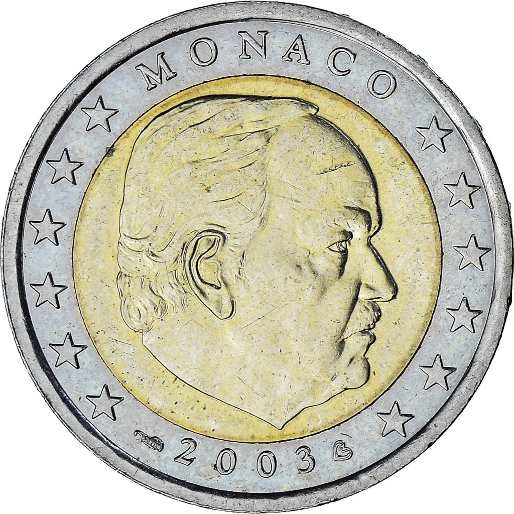 Monaco, Rainier III, 2 Euro, 2003, Paris, AU(55-58), Bi-Metallic, Gadoury:MC179