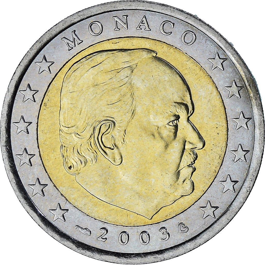 Monaco, Rainier III, 2 Euro, 2003, Paris, AU(55-58), Bi-Metallic, Gadoury:MC179