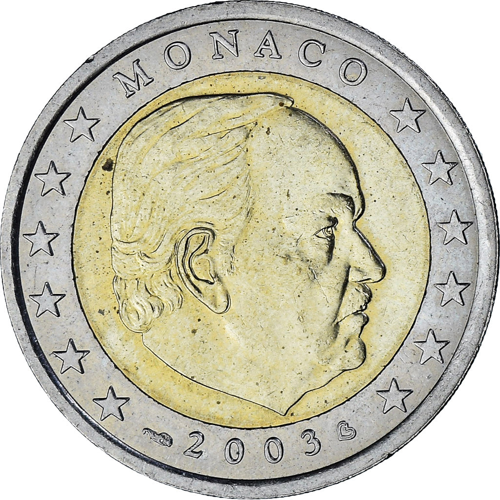 Monaco, Rainier III, 2 Euro, 2003, Paris, AU(55-58), Bi-Metallic, Gadoury:MC179