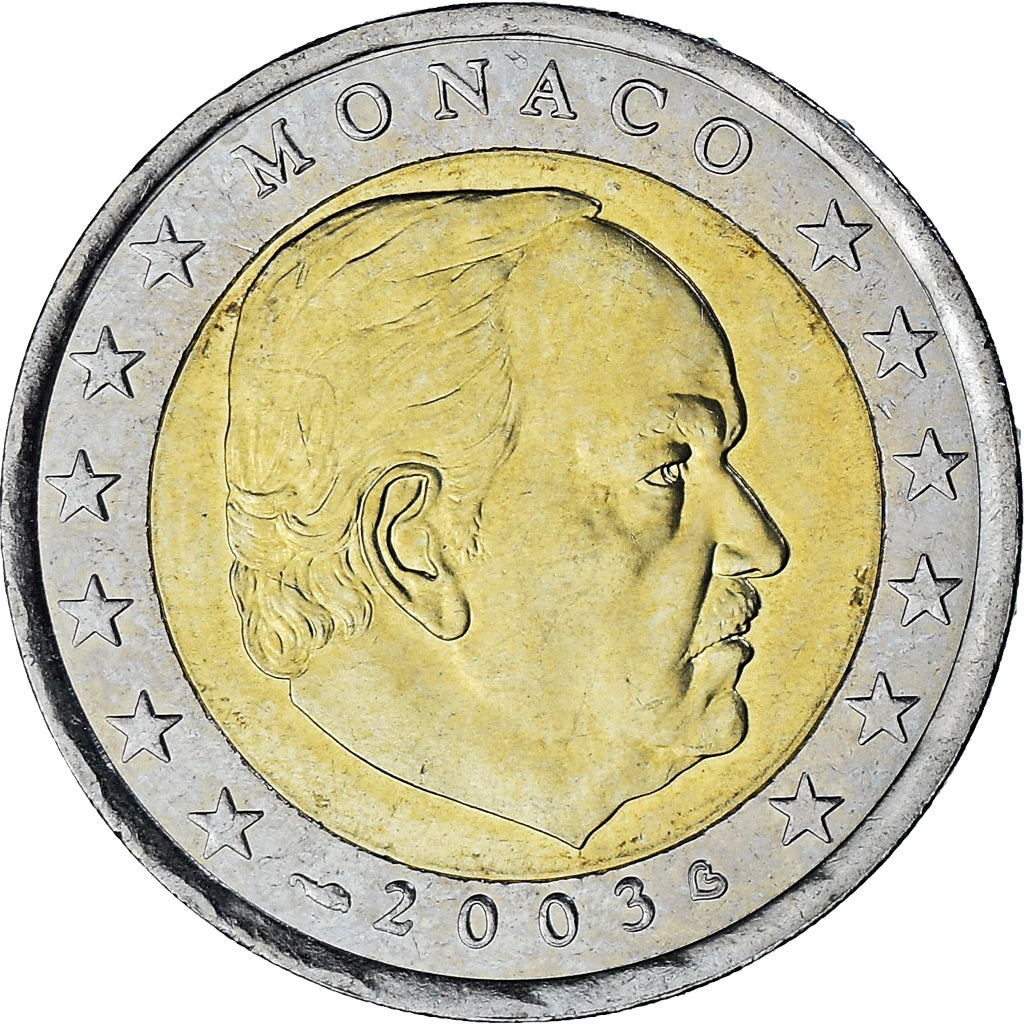 Monaco, Rainier III, 2 Euro, 2003, Paris, AU(55-58), Bi-Metallic, Gadoury:MC179
