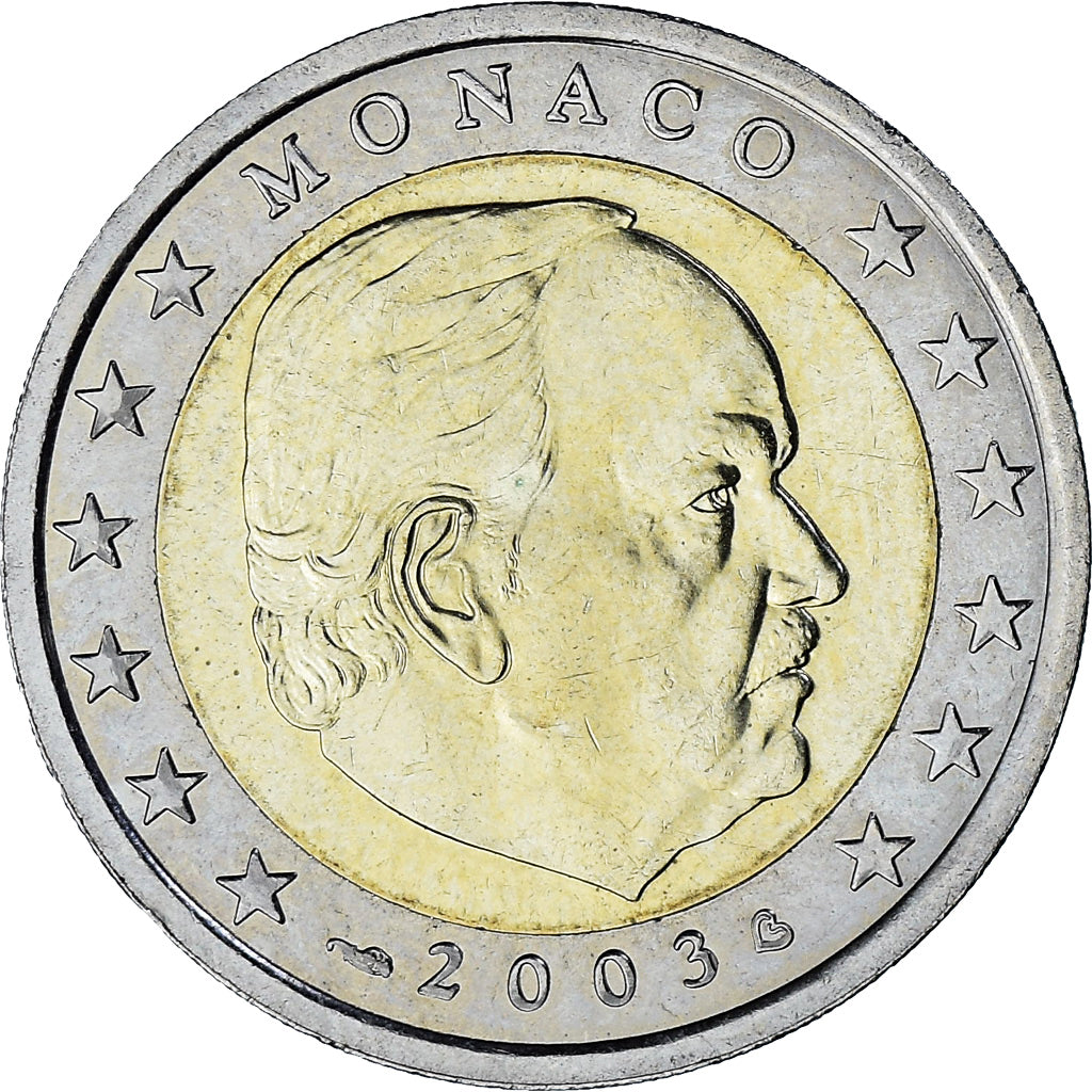 Monaco, Rainier III, 2 Euro, 2003, Paris, AU(55-58), Bi-Metallic, Gadoury:MC179